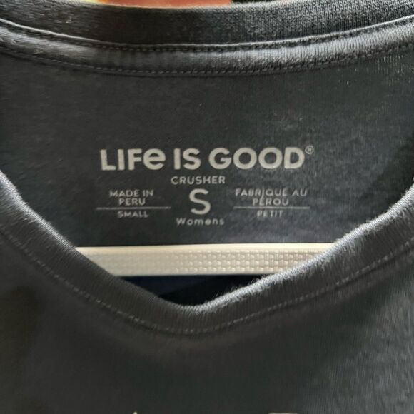 Life is Good “ Peace On Earth”  Navy Long Sleeve Shirt Size Small #334 - Picture 3 of 7